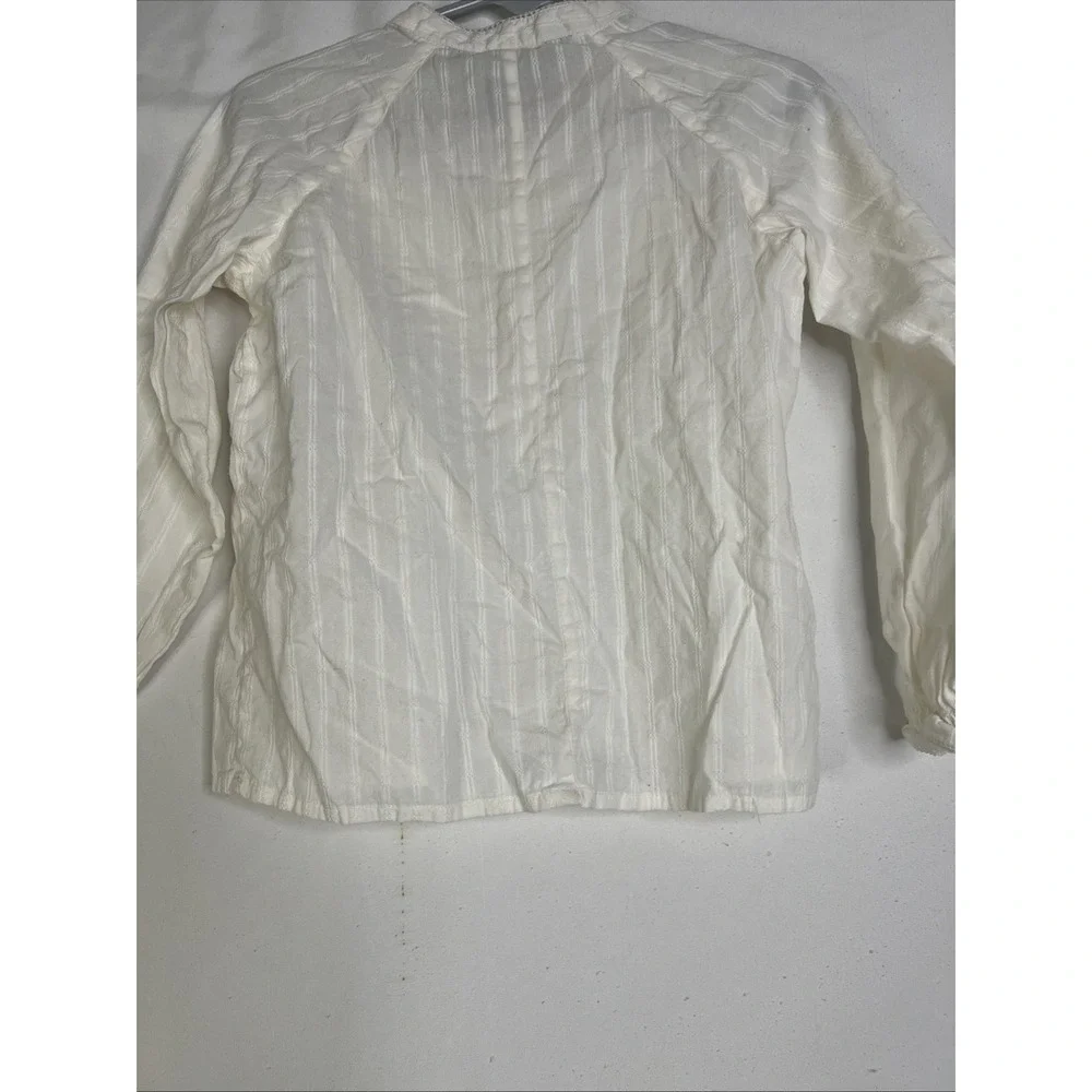 Polo Ralph Lauren Girls Blouse Size 4/4T White/Ivory‎ Long Sleeve Pintuck Button
